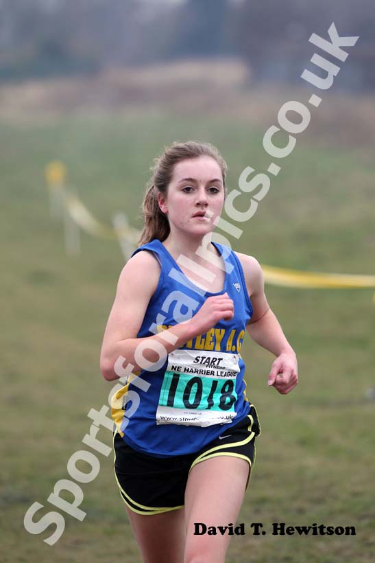 No 1018, Under-15s girls, North East Harrier League, Wrekerton, Gateshead.